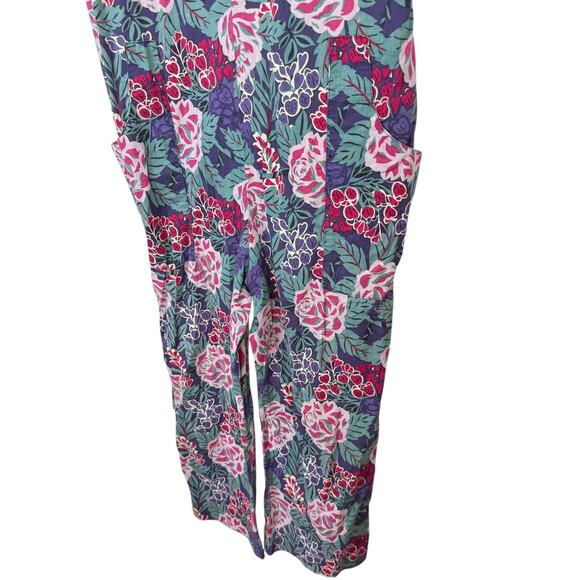 Laura Ashley Floral Sleeveless Jumpsuit Button Front Scoop Neck Size 10 - Picture 4 of 12